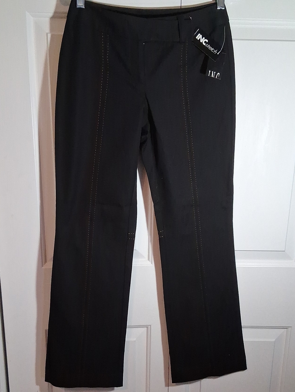 INC International Concepts Black Boot-Cut Jeans with Contrast Stitching